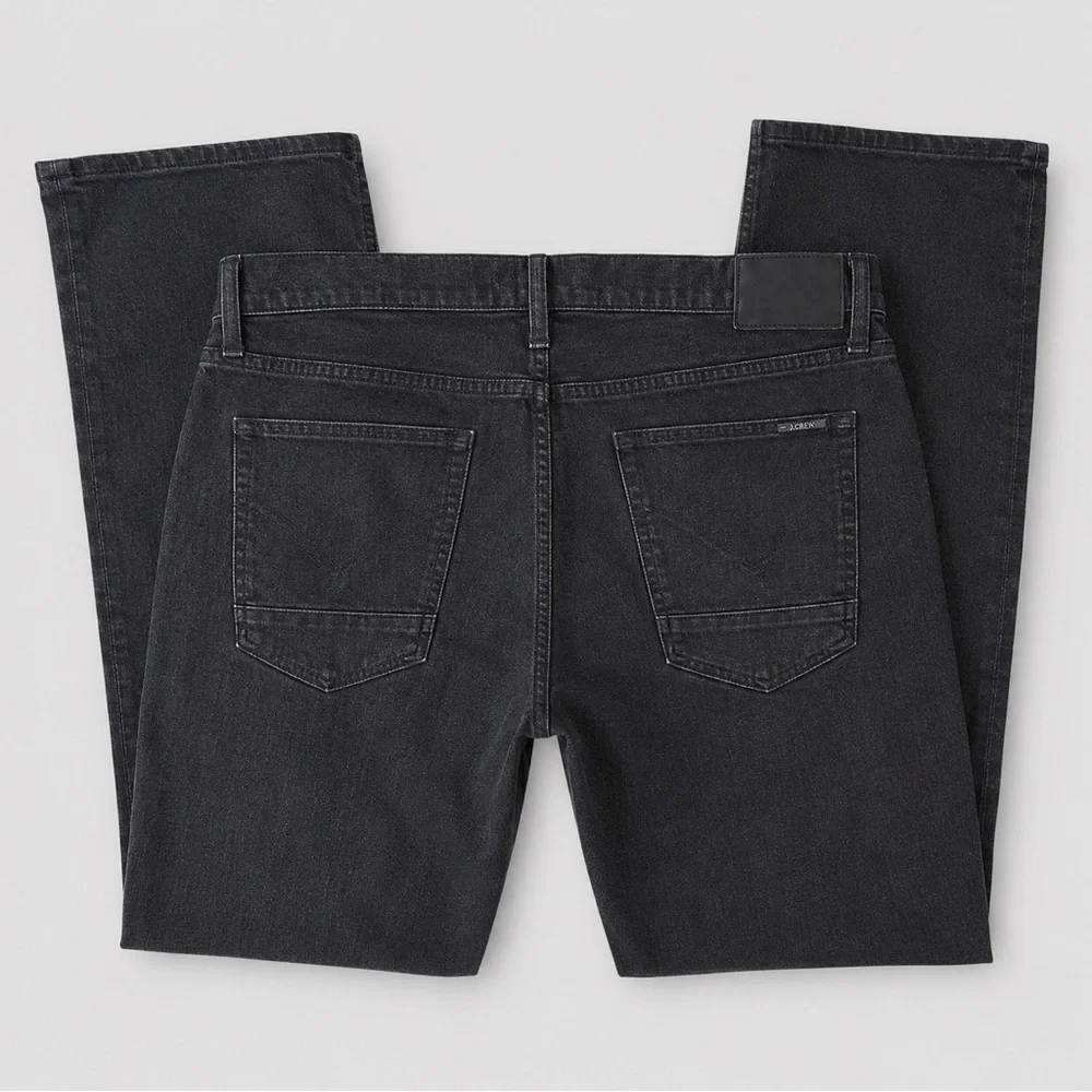 Hudson Jeans Mens 34 x 33 Black Denim Wilde Relaxed Straight Leg Button Fly Flaw